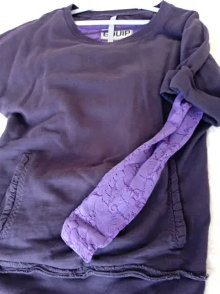 Conjunto Sudadera Zara y Leggings Morados Talla M