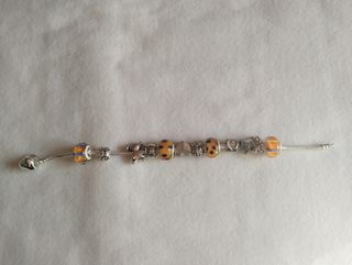 Bracciale Argentato con Charm Colorati