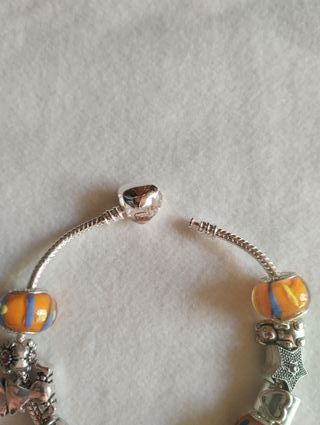 Bracciale Argentato con Charm Colorati