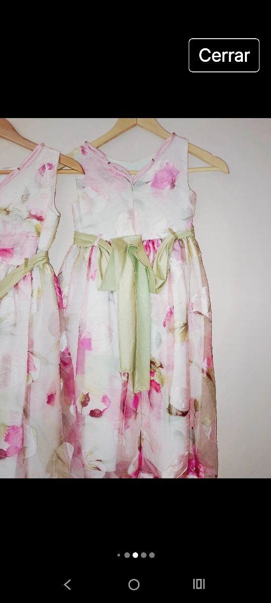 Conjunto vestido y chaqueta niña floral rosa