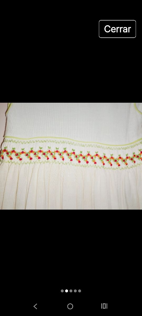 Vestido blanco niña con bordado