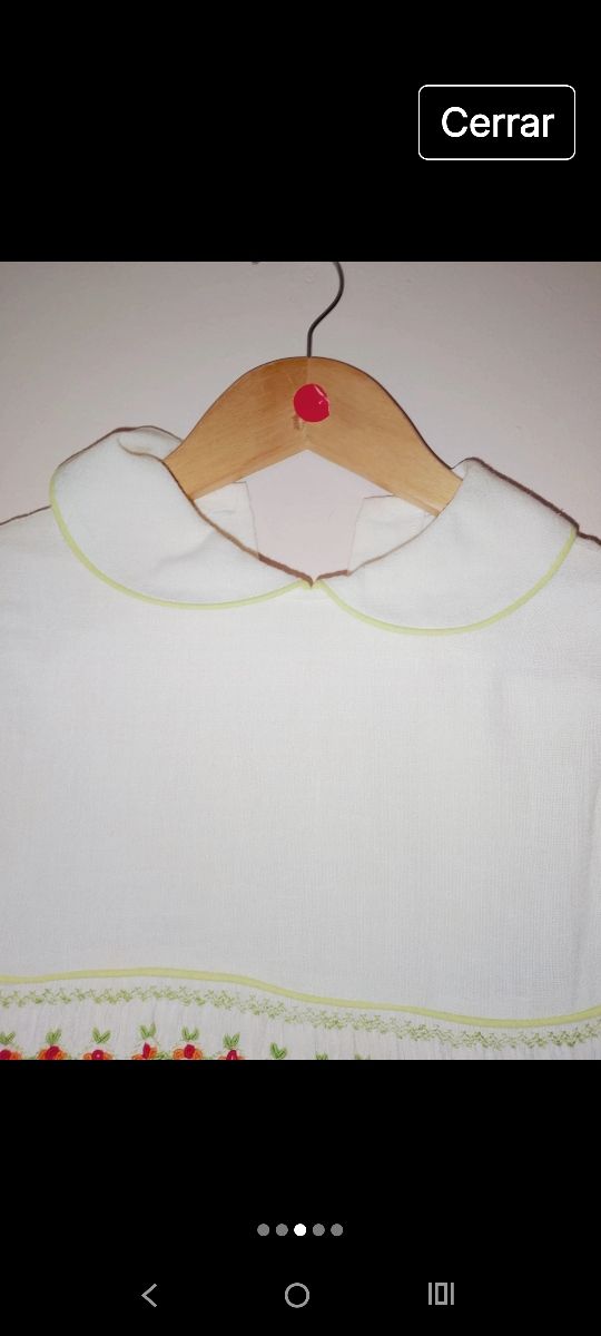 Vestido blanco niña con bordado