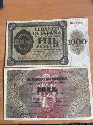 Billetes Pesetas España (Reproducción)