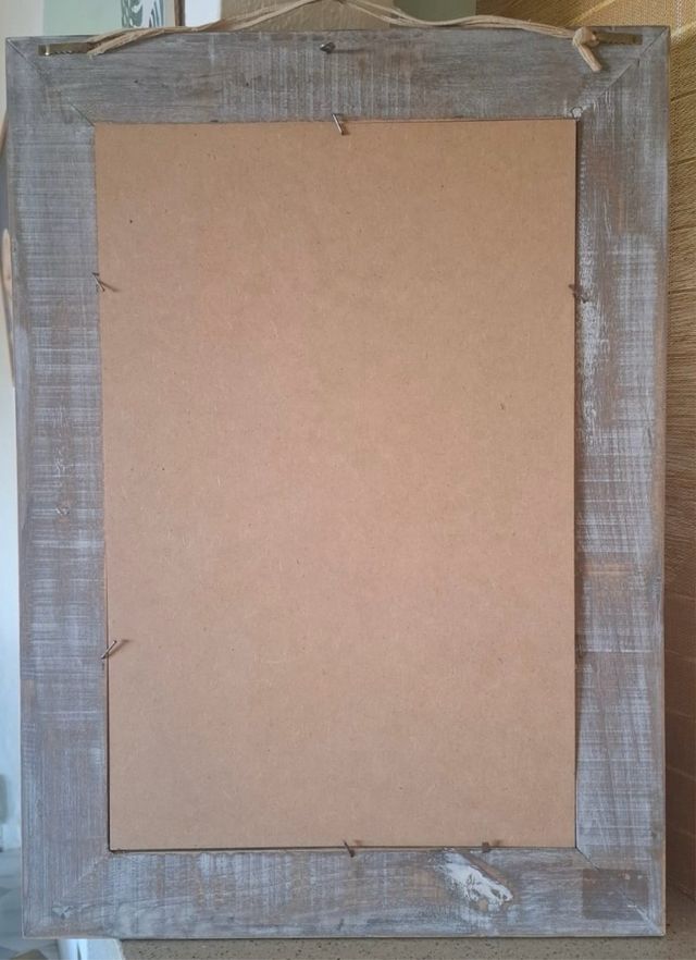 Marco Boho Vintage Madera Marrón Gris