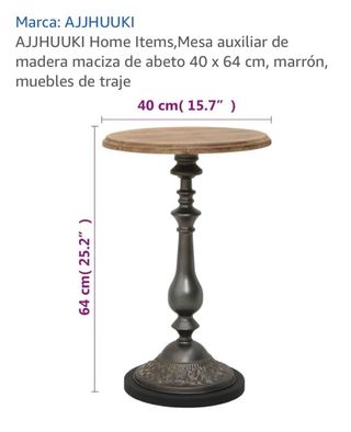 Mesa auxiliar AJJHUUKI madera y metal
