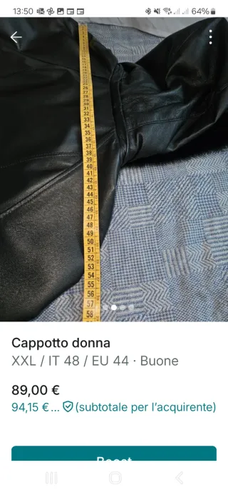 Cappotto donna  in pelle nera
