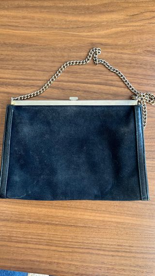 Bolso/cartera vintage años 80 ante con cadena