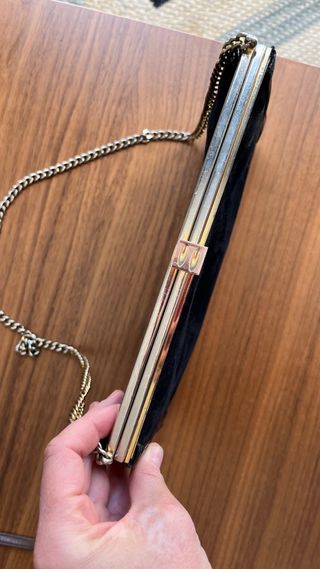 Bolso/cartera vintage años 80 ante con cadena