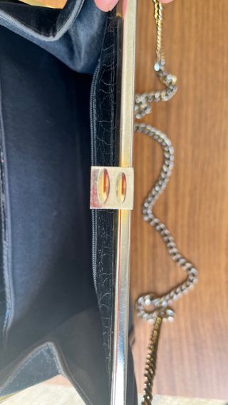 Bolso/cartera vintage años 80 ante con cadena