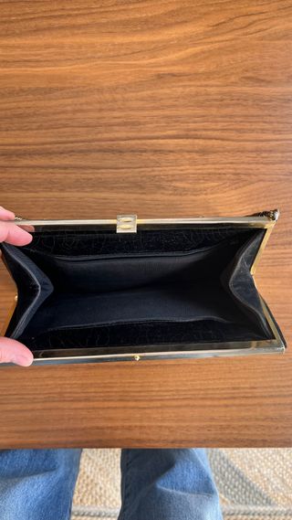 Bolso/cartera vintage años 80 ante con cadena