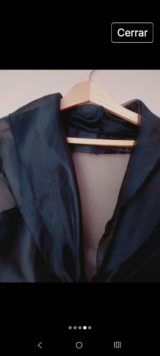 Blusa negra transparente