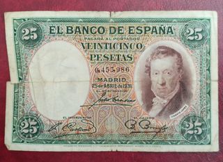 Billete 25 Pesetas España 1931 Segunda República