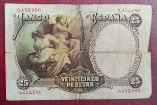Billete 25 Pesetas España 1931 Segunda República