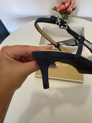 Tacones Michael Kors Talla 37 Cuadros Azul Marino