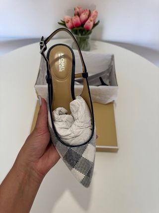 Tacones Michael Kors Talla 37 Cuadros Azul Marino