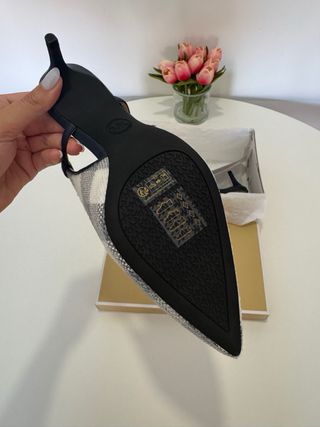 Tacones Michael Kors Talla 37 Cuadros Azul Marino