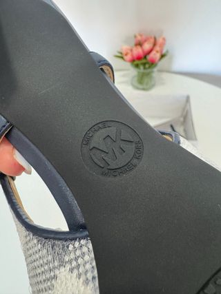 Tacones Michael Kors Talla 37 Cuadros Azul Marino