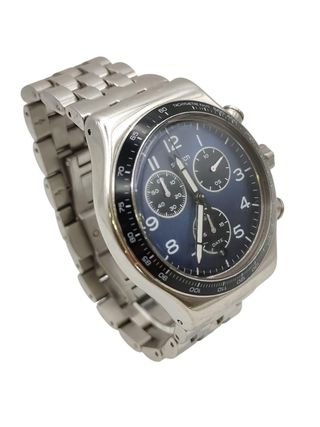 RELOJ DE CUARZO SWATCH SWISS FOUR 4 JEWELS CRONOGRAFO ESFERA AZUL