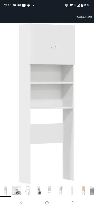 Armadio per lavatrice bianco