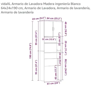 Armadio per lavatrice bianco
