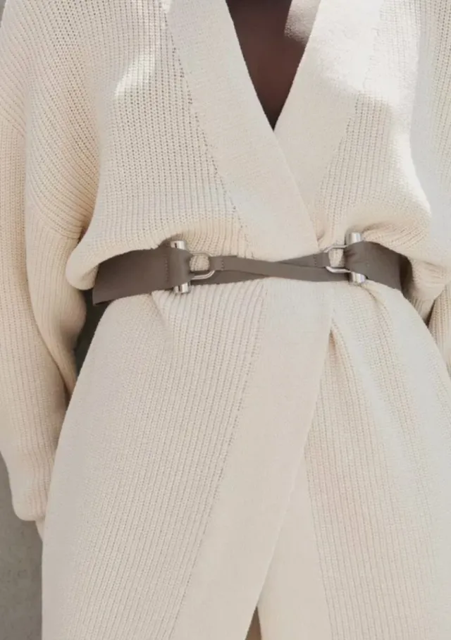 Cinturón Piel Zara color topo