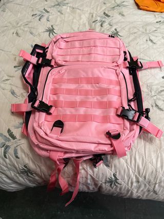 Mochila grande rosa y negra
