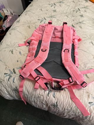 Mochila grande rosa y negra