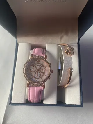 Reloj y pulsera Swarovski oro rosa