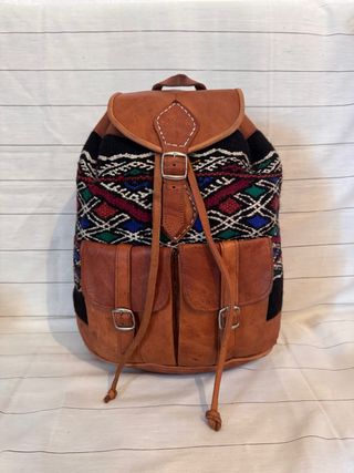 Mochila Cuero Unisex Grande Multicolor