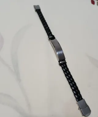 Bracciale da uomo in pelle e acciaio inossidabile