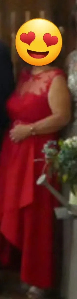 Vestido fiesta asimétrico rojo