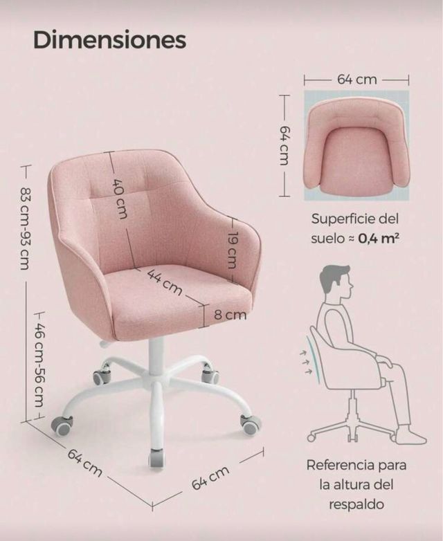 Silla de escritorio rosa