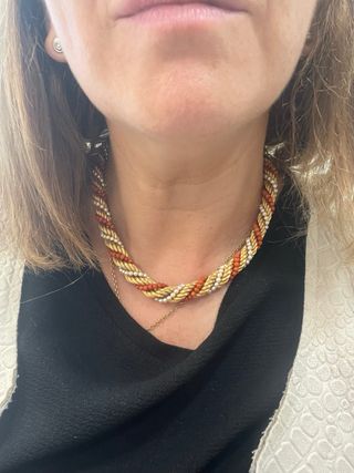 Collar Vintage Oro Perlas y Corales