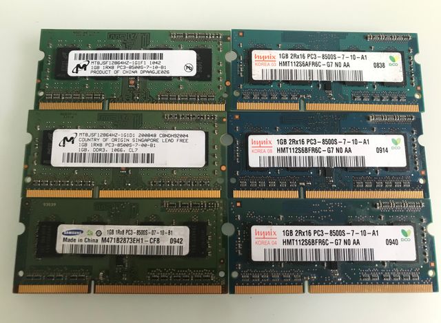 Memoria RAM / 1GB / 1066-1067 MHz / DDR3 8500S  / 