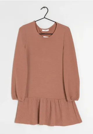 Vestido Mango manga larga color beige/rosa