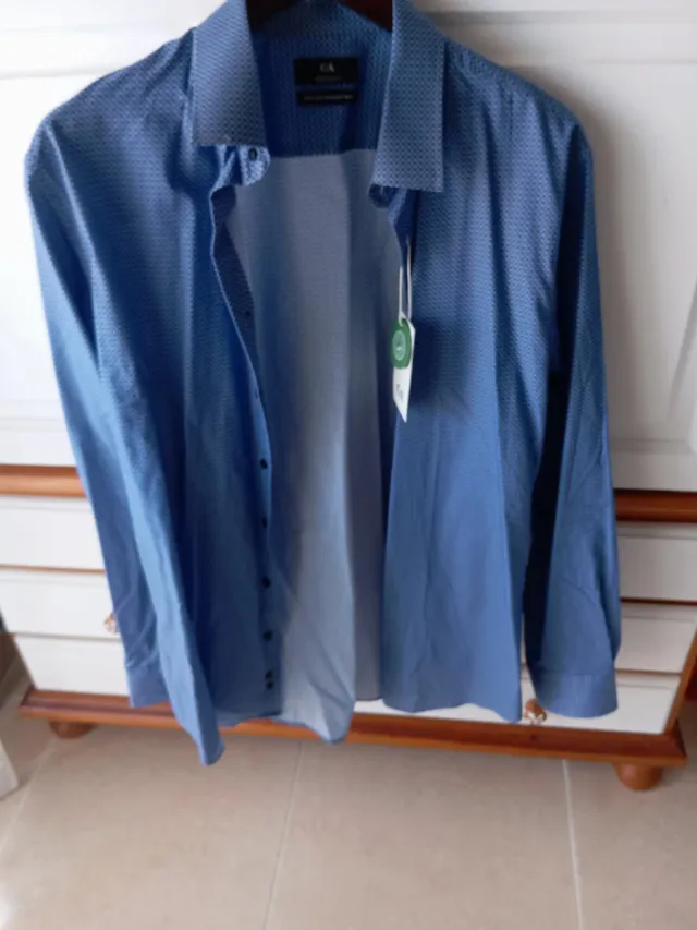 Camisa de vestir C&A azul hombre