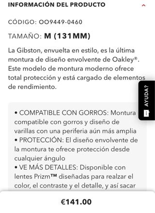 Gafas de sol Oakley Gibston Talla M
