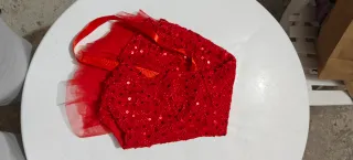 Vestitino bimba rosso con paillettes