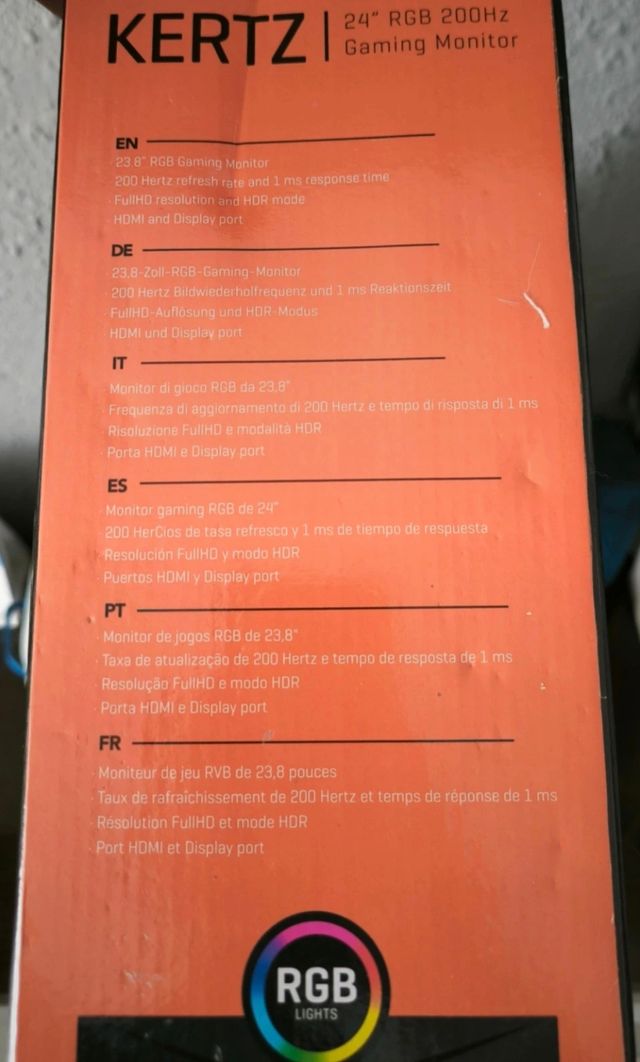 Monitor Gaming KERTZ 24 RGB 200Hz 1ms