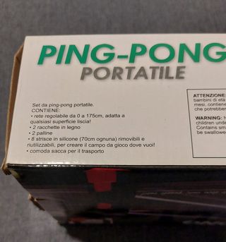 SET DA PING PONG PORTATILE CON TUTTI GLI ACCESSORI