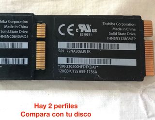 Discos SSD MacBook Air hasta 500GB  PRECIO REAL - 