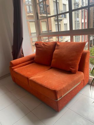 Sofá modular naranja 2 plazas