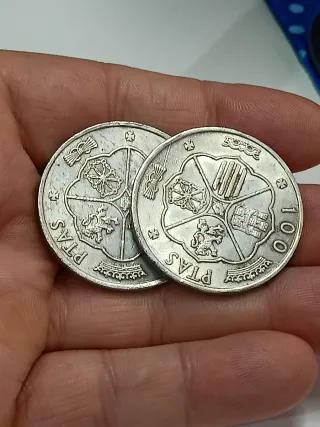 2 Monedas 100 PTAS 1966 Plata