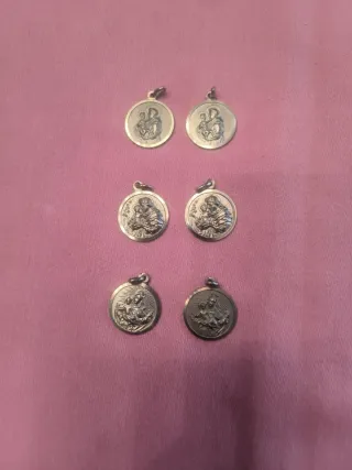 6 Medallas Religiosas Plateadas