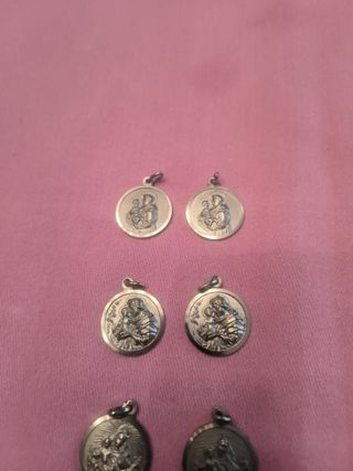 6 Medallas Religiosas Plateadas