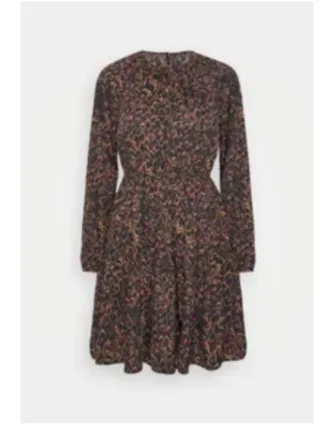 Vestido estampado de mujer, manga larga