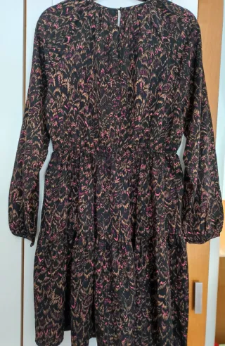 Vestido estampado de mujer, manga larga