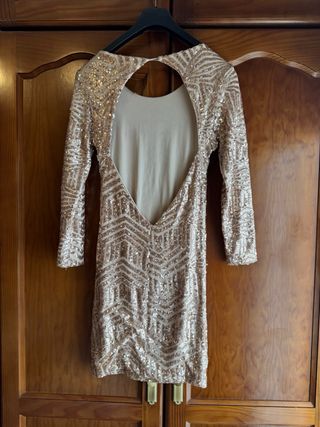 Vestido lentejuelas dorado fiesta 