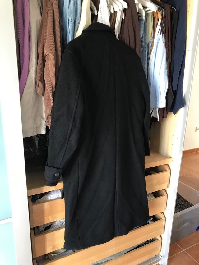 Abrigo Zara Alamares Lana Negro