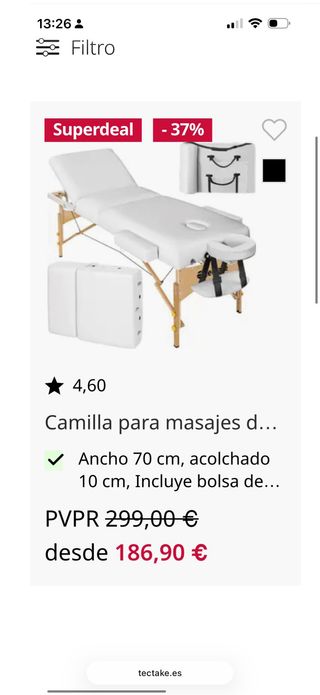 Camilla de masaje plegable